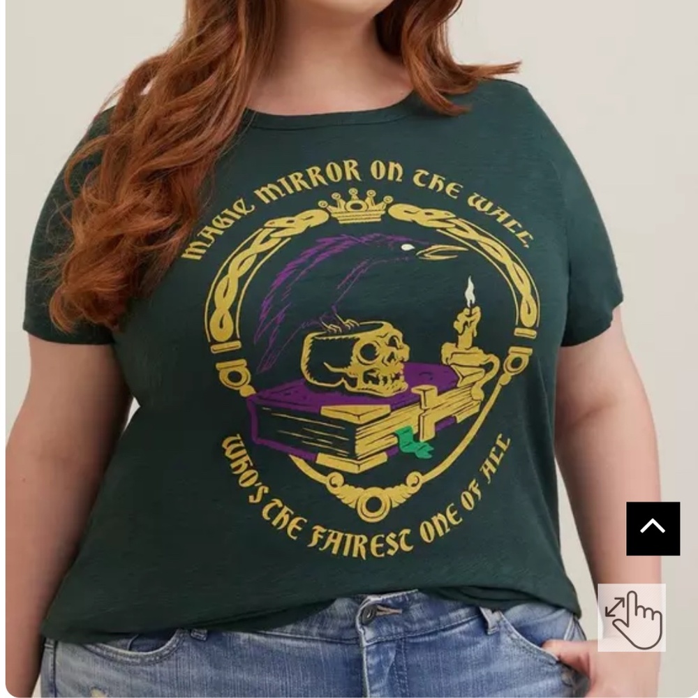 Disney Villains Crew Neck Tee - Cotton Magic Mirror size 1X (14-16)